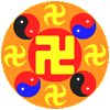 [Falun, the emblem of
                Falun Dafa]