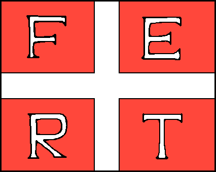 [Savoia-Piemonte
                          sea flag "FORTITUDO EIUS RHODUM
                          TENUIT", (referred to Amedeo V in 1310)
                          or otherwise "FOEDERE ET RELIGIONE
                          TENEMUR" c.1310-1418(Italy)